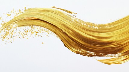 Poster - Golden brushstroke artwork studio setting digital art abstract environment close-up view creativity concept