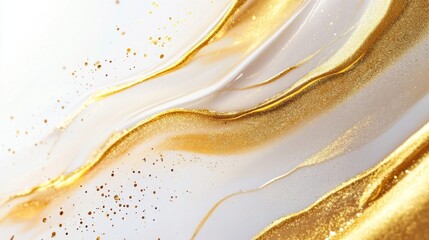 Poster - Fluid gold waves abstract art visual design digital environment close-up elegance and opulence