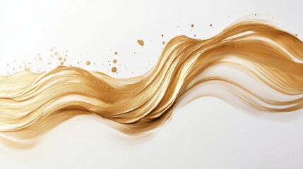 Poster - Dynamic golden wave art abstract design home decor minimalist aesthetic creative workspace