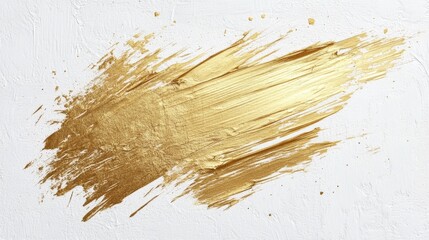 Poster - Dynamic golden brushstroke art abstract gallery digital artwork minimalist close-up view creative expression