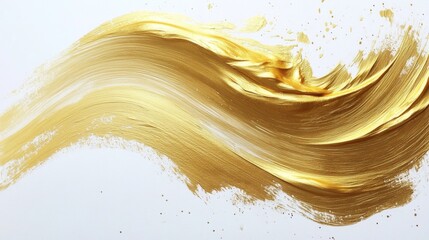 Poster - Dynamic gold brushstroke art abstract composition modern studio artistic environment close-up view creative expression