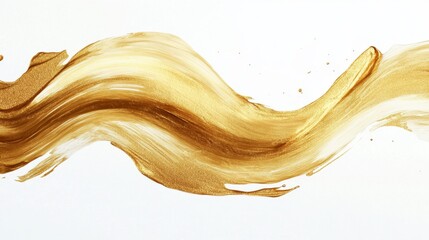 Poster - Artistic expression golden brush stroke illustration studio digital art clean background close-up abstract concept