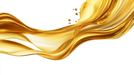 Poster - Golden liquid flowing motion studio abstract art clean background close-up fluid dynamics