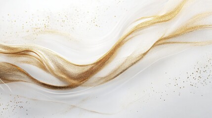 Poster - Flowing gold patterns abstract art digital creation minimalist design aesthetic viewpoint elegance concept