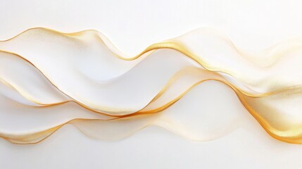 Poster - Flowing golden ribbon art studio abstract photography minimalist close-up textured elegance