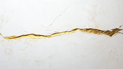 Poster - Artistic gold leaf crack artwork gallery exhibition contemporary minimalist close-up visual texture