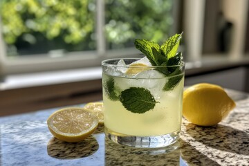 Wall Mural - Refreshing Summer Mint Lemonade Cocktail