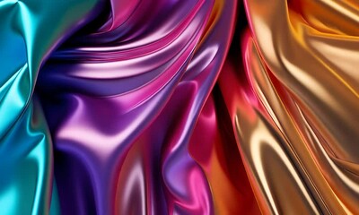 Poster - Video showcases a melty metal texture with liquid metallic waves in a sleek, glossy design