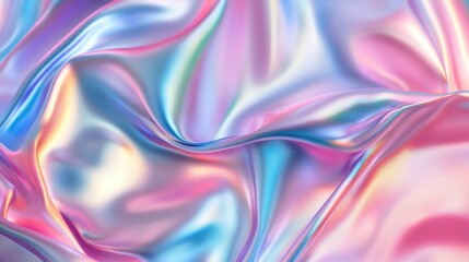 Poster - Iridescent neon background. Holographic Abstract soft pastel colors backdrop. Hologram Foil Aesthetic. Trendy vaporwave creative gradient.