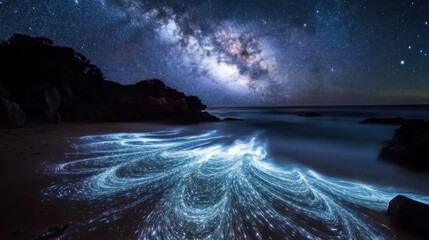 Lightpainting with milky way