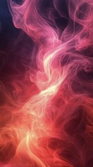 Poster - Vibrant swirls of pink smoke creating abstract patterns in dark space