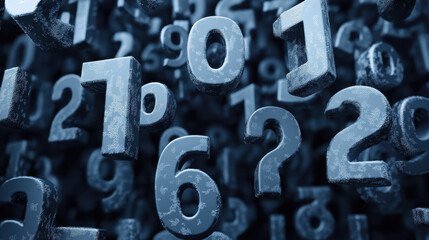 Poster - Abstract 3D Numerical Pattern with Floating Numbers Concept Background