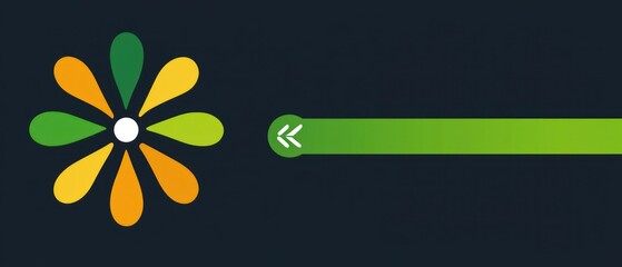 Poster - Abstract flower graphic with green progress bar.