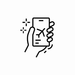Poster - phone flight book online icon sign vector