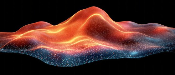 Poster - Bright, flowing waves of color create a dynamic abstract composition in dark surroundings