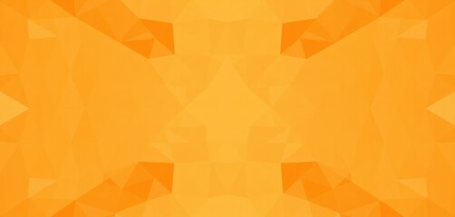 Poster - Orange low poly triangle mosaic background design. Symmetrical pattern of triangles creates geometric illustration. Bright, vivid orange colors create modern look. Suitable for wallpaper cover.