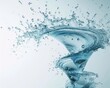 © Anton - Blue Water Tornado Spiral on White Background - 3D Illustration