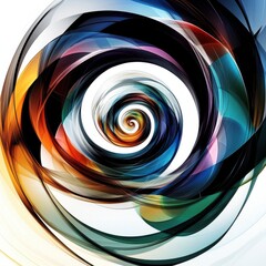 Poster - a vibrant swirl of colors creating a mesmerizing abstract spiral design.