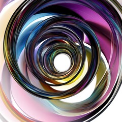 Poster - A vibrant swirl of colorful, glossy spirals creating a mesmerizing abstract design.