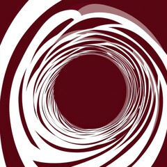 Poster - Abstract spiral design in white and deep maroon, creating a sense of depth and movement.