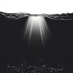 Poster - An abstract representation of light filtering through water's surface, creating a serene underwater atmosphere.