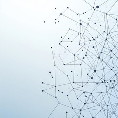 Poster - Abstract blue geometric network design illustrating interconnected dots and lines.