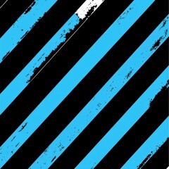 Poster - Bold blue and black diagonal stripes create a dynamic and modern abstract pattern.