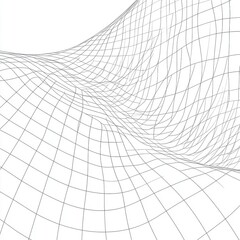 Poster - Abstract design featuring a 3D grid pattern on a white background, creating a sense of depth and movement.