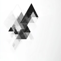 Poster - Abstract geometric design featuring black and gray triangles on a light background.