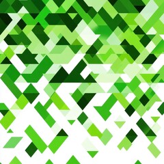 Poster - Abstract geometric pattern in varying shades of green, creating a vibrant and dynamic visual effect.