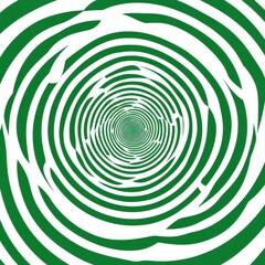 Poster - An abstract spiral pattern in vibrant green and white, creating an illusion of depth and movement.
