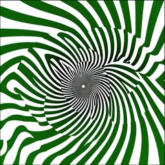 Poster - Abstract spiral design featuring contrasting black and green stripes, creating a vibrant optical illusion.
