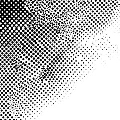 Poster - Abstract black and white dotted pattern creating a sense of depth and movement.