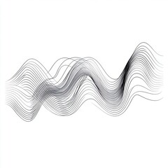Poster - Abstract black and white wavy lines creating a sense of motion and flow.