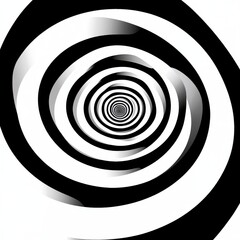Poster - A mesmerizing swirl pattern in black and white, creating a hypnotic tunnel effect.