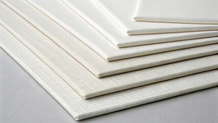 Poster - Crisp white panels exhibit a subtle linenlike texture while their stacked arrangement draws attention to the clean lines and minimalist design.