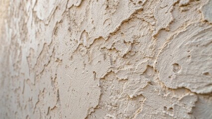 Aufkleber - An upclose view of the textured surface of the plaster wall showing delicate imperfections