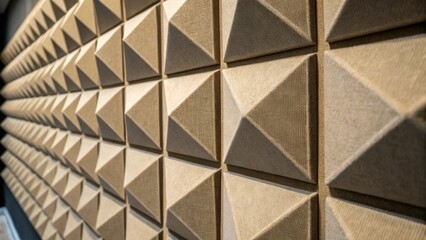 Poster - An image showcasing the intricate details of the seams between acoustic panels with the light casting subtle shadows that highlight the craftsmanship involved.