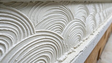 Aufkleber - A macro shot of drywall joint compound spread across a seam the unique swirls and ridges showing the craftsmanship involved in finishing the seams.