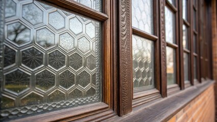 Aufkleber - A detail of the window reveals the layering of textures