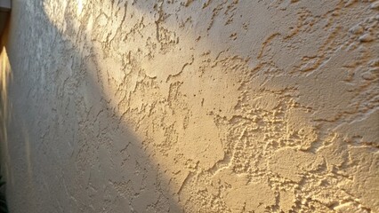 Poster - A close view of the primer coating on a patch of wall where light plays across the surface revealing the nuanced variations in color and texture imparted by the application