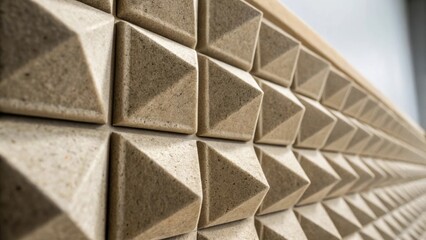 Aufkleber - A closein view capturing the acoustic panels surface irregularities showcasing the craftsmanship that enhances sound absorption contrasted against a blurred neutral backdrop.