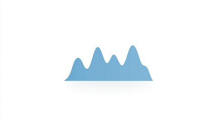 Poster - Abstract blue 3D wave chart illustration on white background.