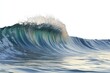 © black - A powerful, curling ocean wave with teal and white hues, isolated on a white background.