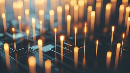 Poster - Abstract glowing network, digital data streams, futuristic technology background.