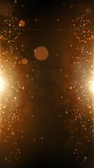 Wall Mural - vertical golden yellow orange luxury burst background 4k loop features golden lights and spherical s