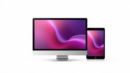 A sleek and modern technology concept showcasing Awesome responsive web design development on vector displays, responsive, digital