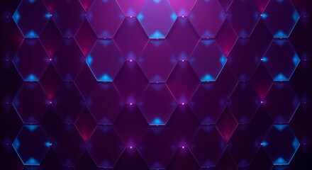 Abstract background hexagon pattern with glowing lights