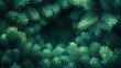 © Ahmad-Muslimin - Lush Green Pine Branches Frame Dark Background