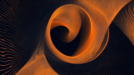 Aufkleber - Abstract orange swirl pattern on dark background.